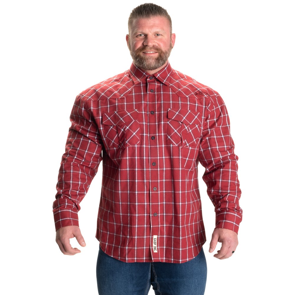 Gasp Gasp Flannel Shirt Rojos Azules | 06937-VSAC