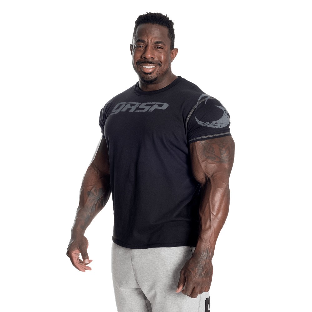 Gasp Gasp Gym Tee Negros | 54127-UVHA