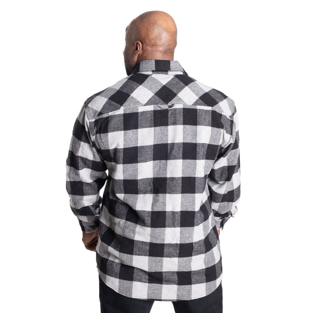 Gasp Heavy flannel shirt Grises Negros | 51624-YZRX