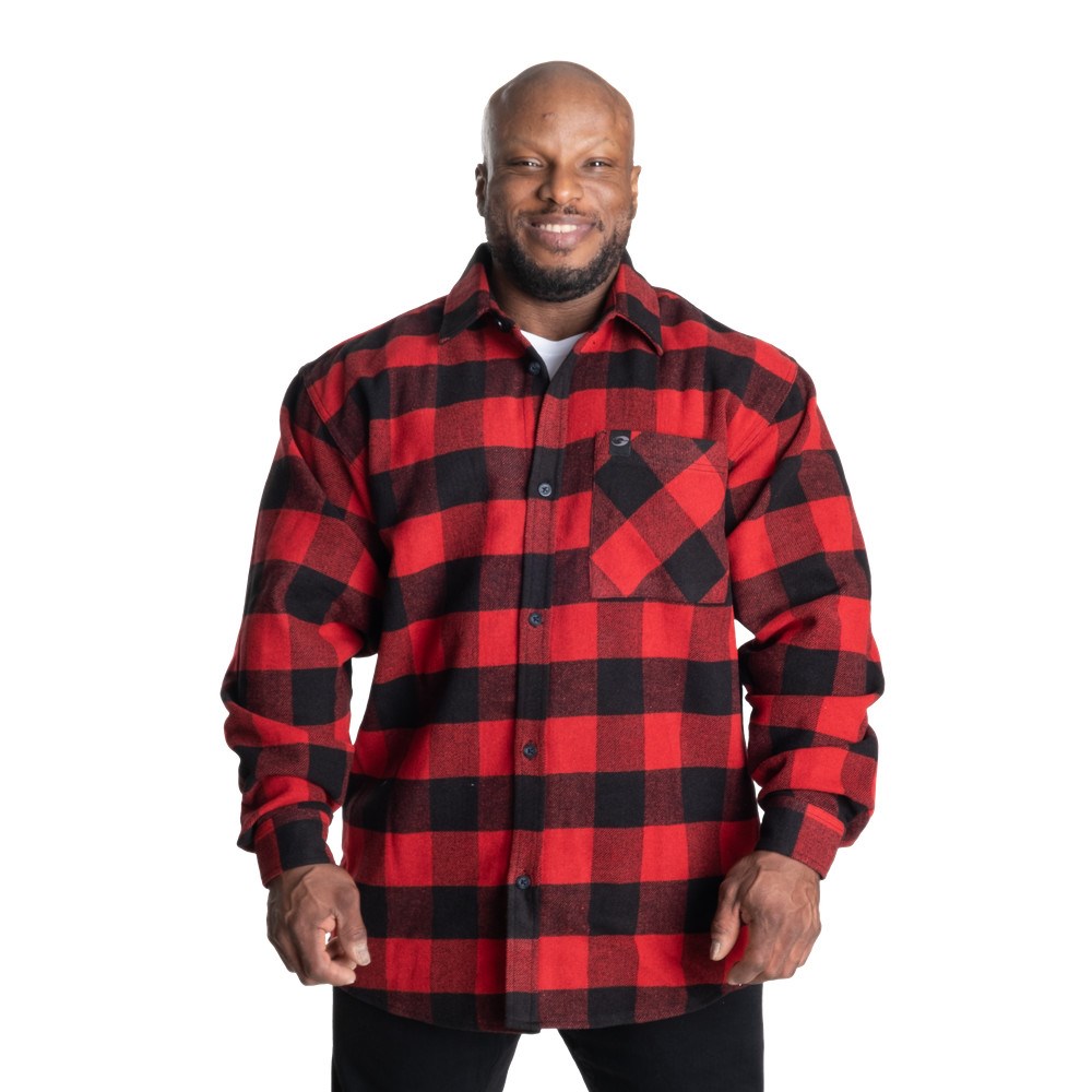 Gasp Heavy flannel shirt Rojos Negros | 35960-KCDT