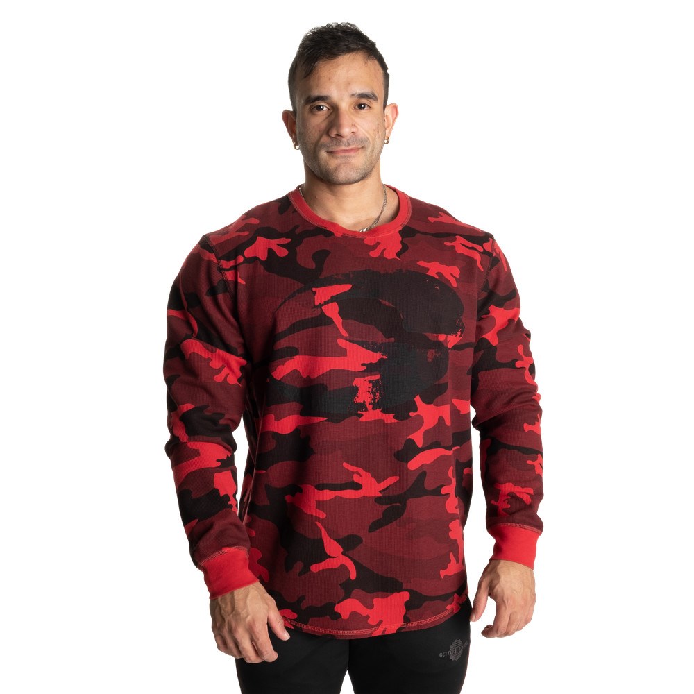 Gasp Thermal Logo Sueter Rojos Camuflados | 65831-EUHM