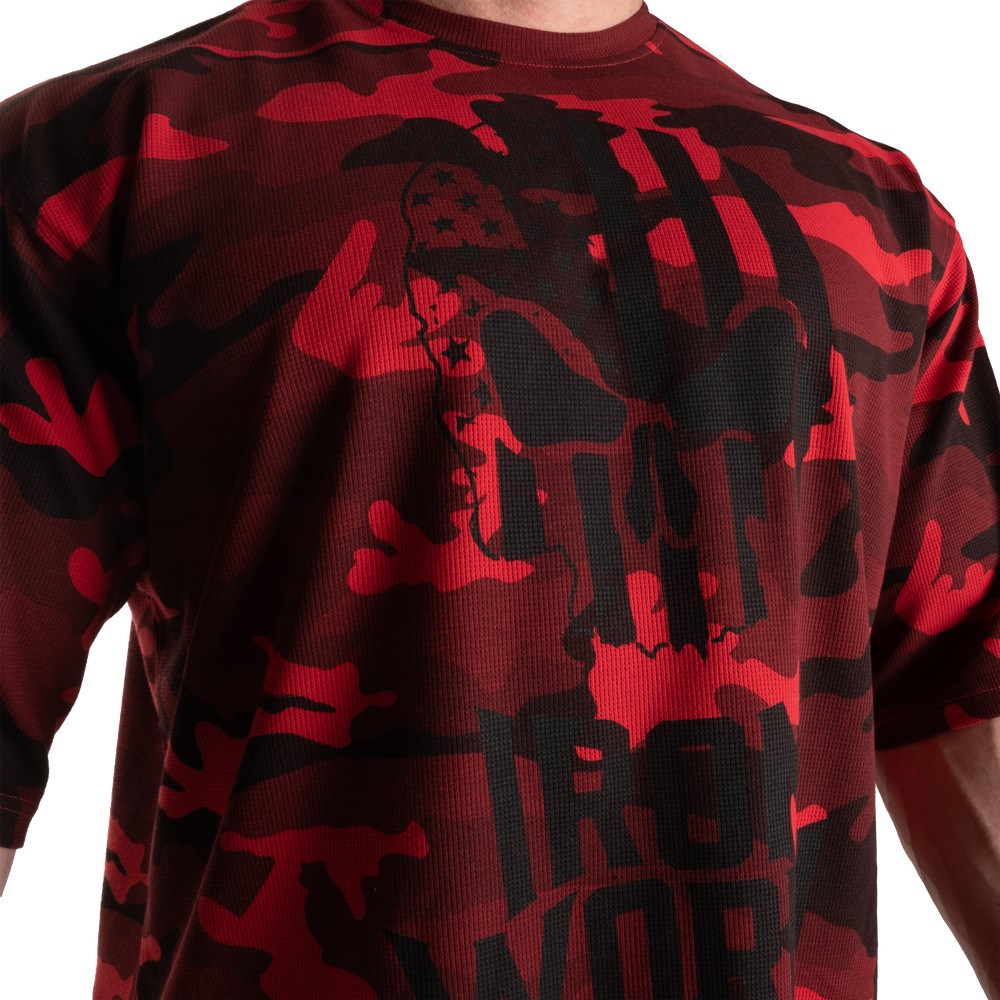 Gasp Thermal Skull Tee Rojos Camuflados | 48730-ISRN