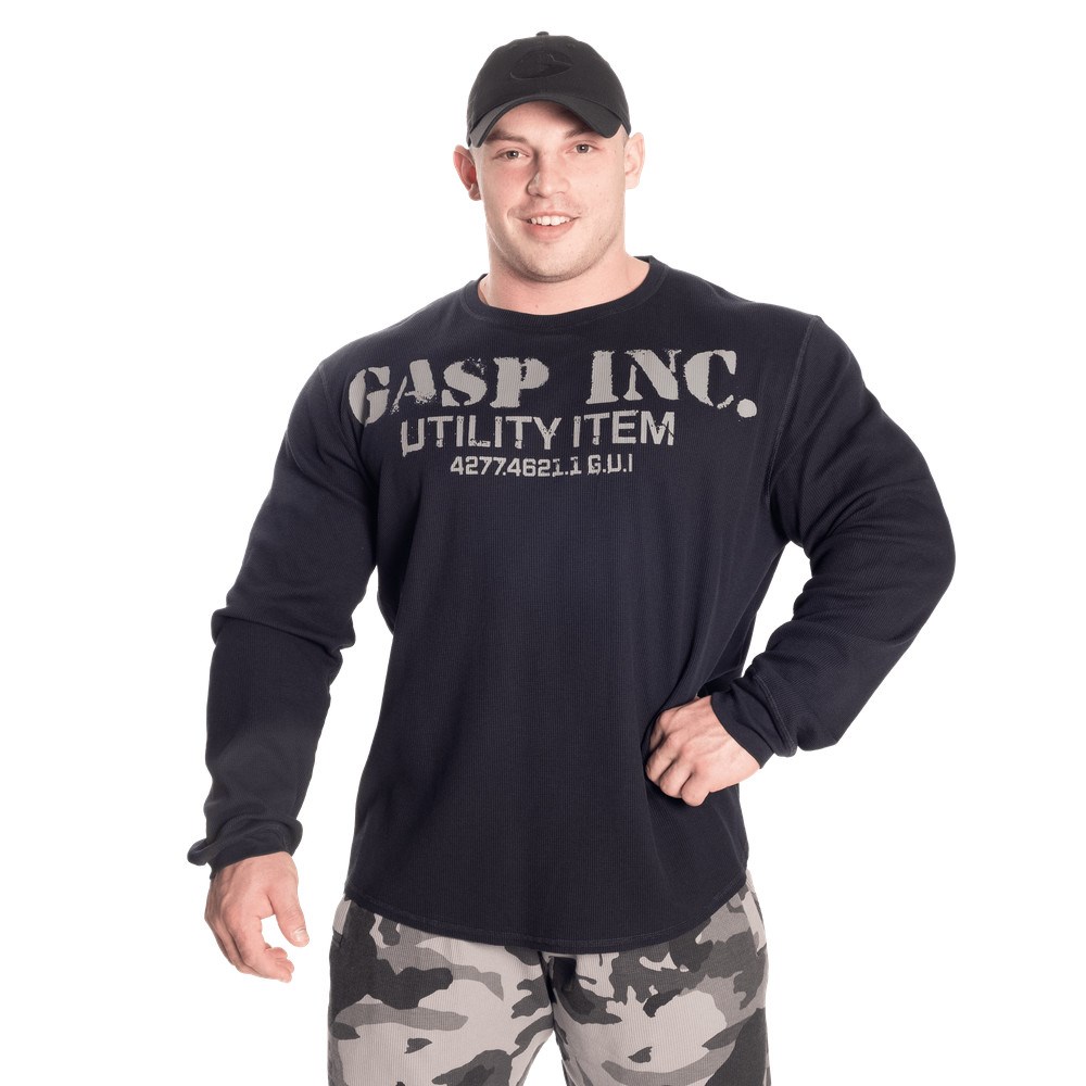 Gasp Thermal gym sweater Asphalt | 94085-BSFK