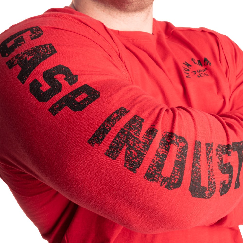 Gasp Throwback Long Sleeve Tee Rojos | 12463-XUCT