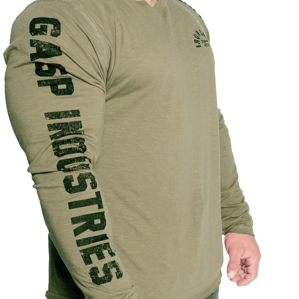 Gasp Throwback Long Sleeve Tee Verdes | 28134-ZRKE