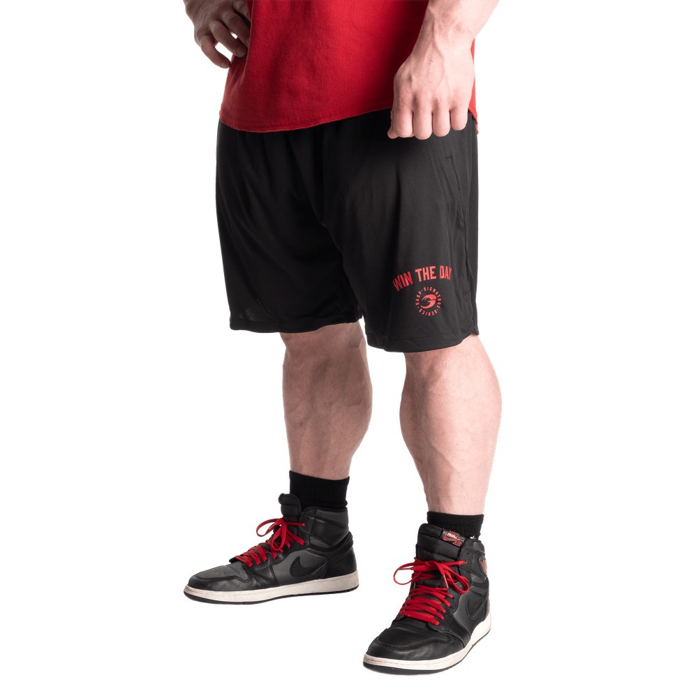 Gasp Win The Day Function Slit Shorts Negros | 80513-LXKC